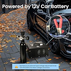TUDIVING 4500Psi PCP Air Compressor High 12V Car Pump Tank