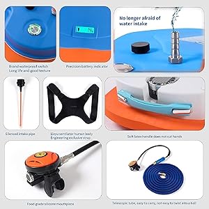 Tudiving Waterproof Portable Scuba Tankless Dive Regulator