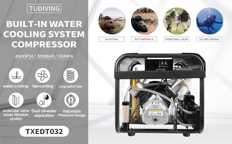 Tudiving Portable Scuba Tank Compressor Auto Stop Version