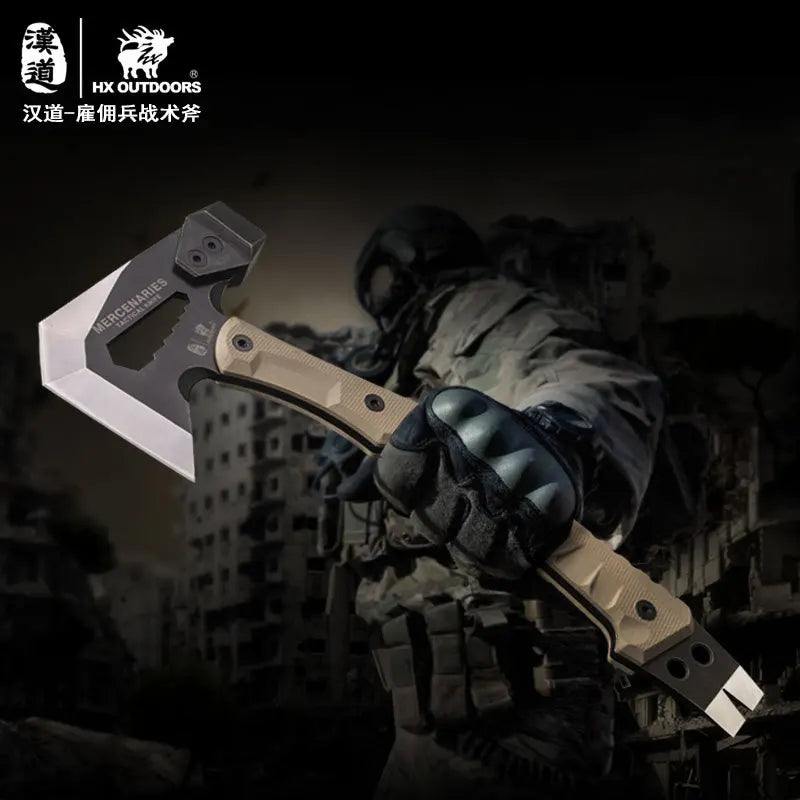 HX OUTDOORS Mercenarys Full Tang Camping Survival Touris Axe Hatchet Tactical Multifunctional Hunting Tools Tomahawk Hammer