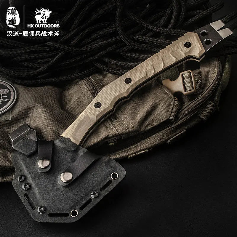 HX OUTDOORS Mercenarys Full Tang Camping Survival Touris Axe Hatchet Tactical Multifunctional Hunting Tools Tomahawk Hammer