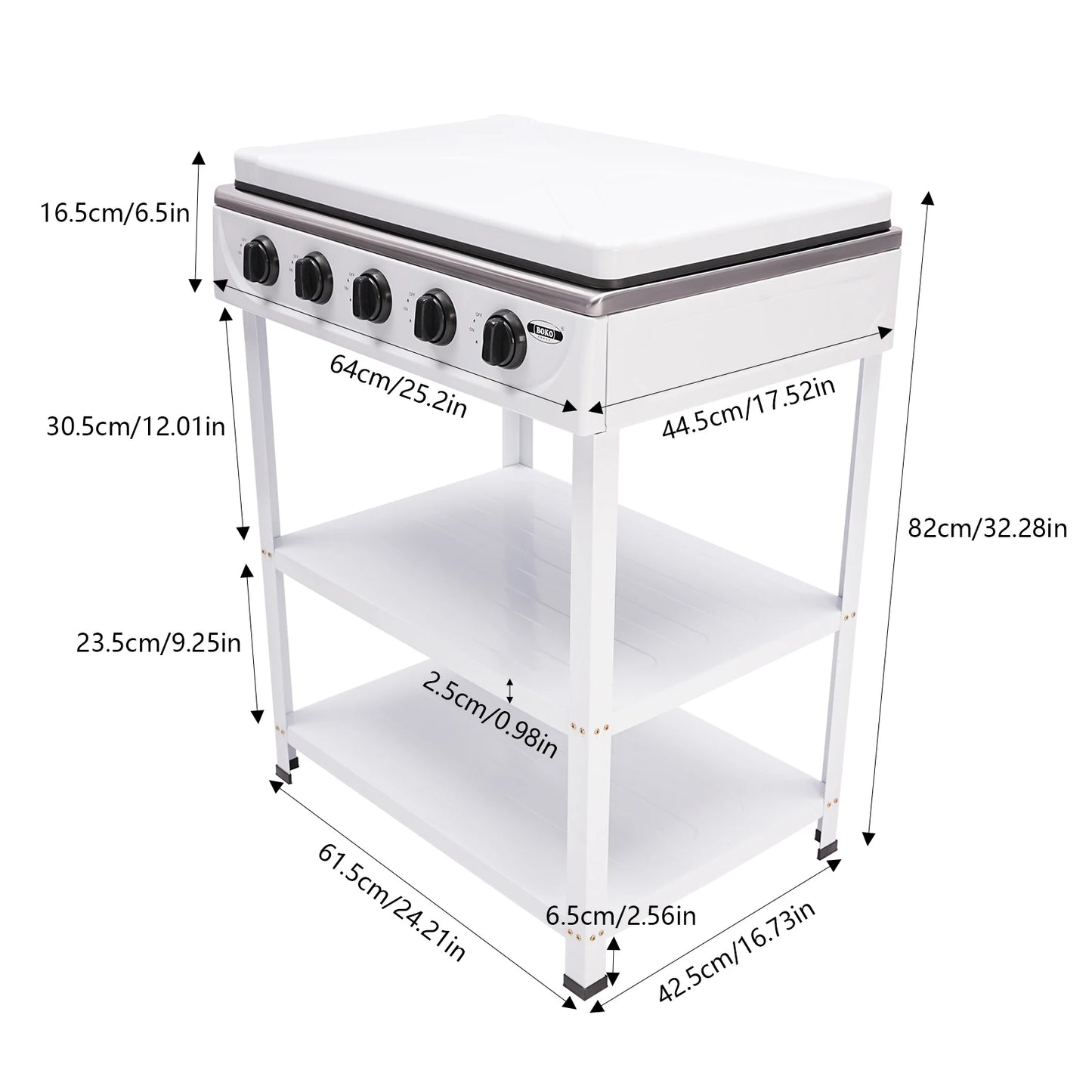 4/5 Burners Independent Control Natural Gas Stove Removable Propane Gas Stove with Cover for Outdoor Camping RV Travel