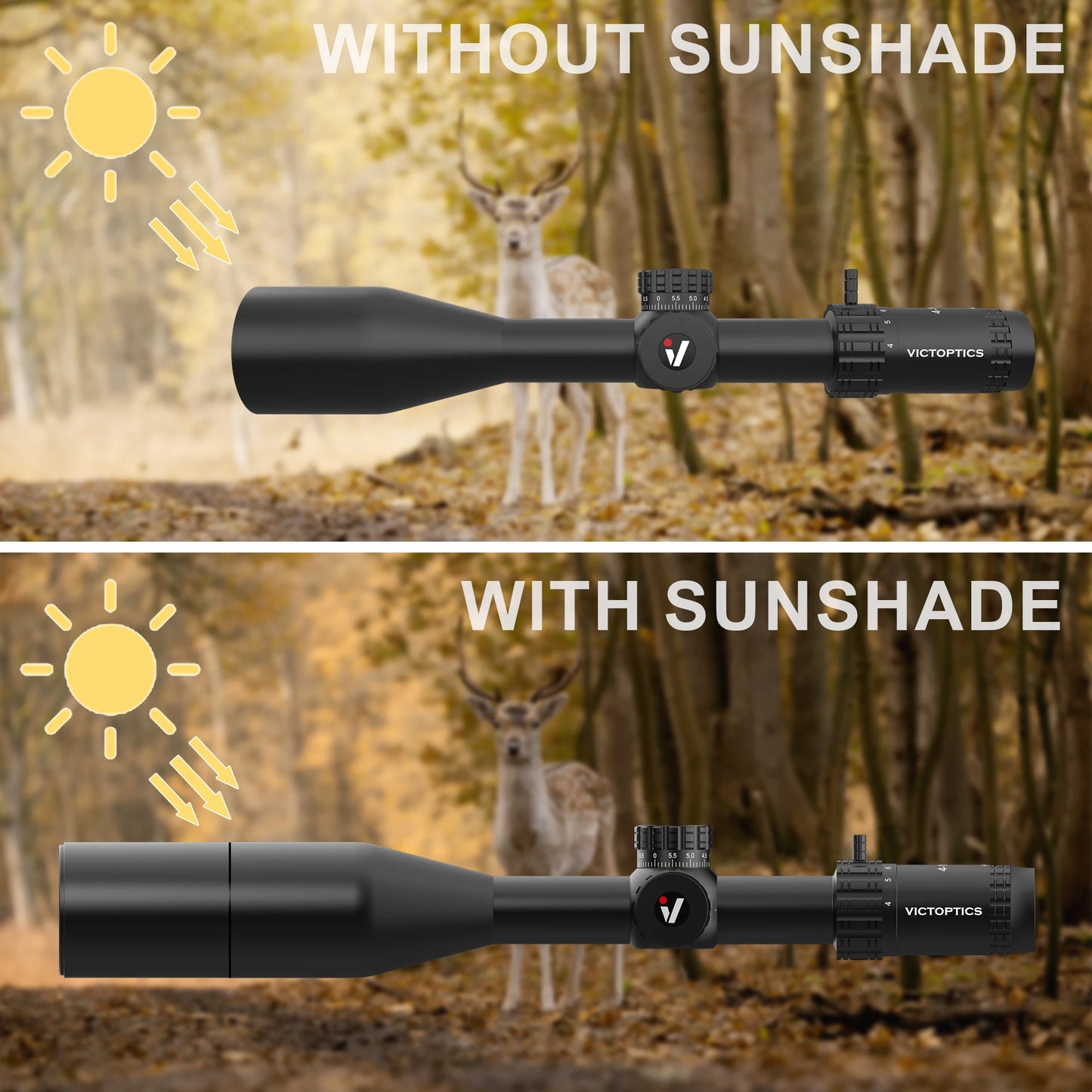 VictOptics S4 4-16X44 MDL Airsoft Sight Hunting Tactical Rifle Scopes Mount Glass Etched Reticle For .223 5.56 AR15