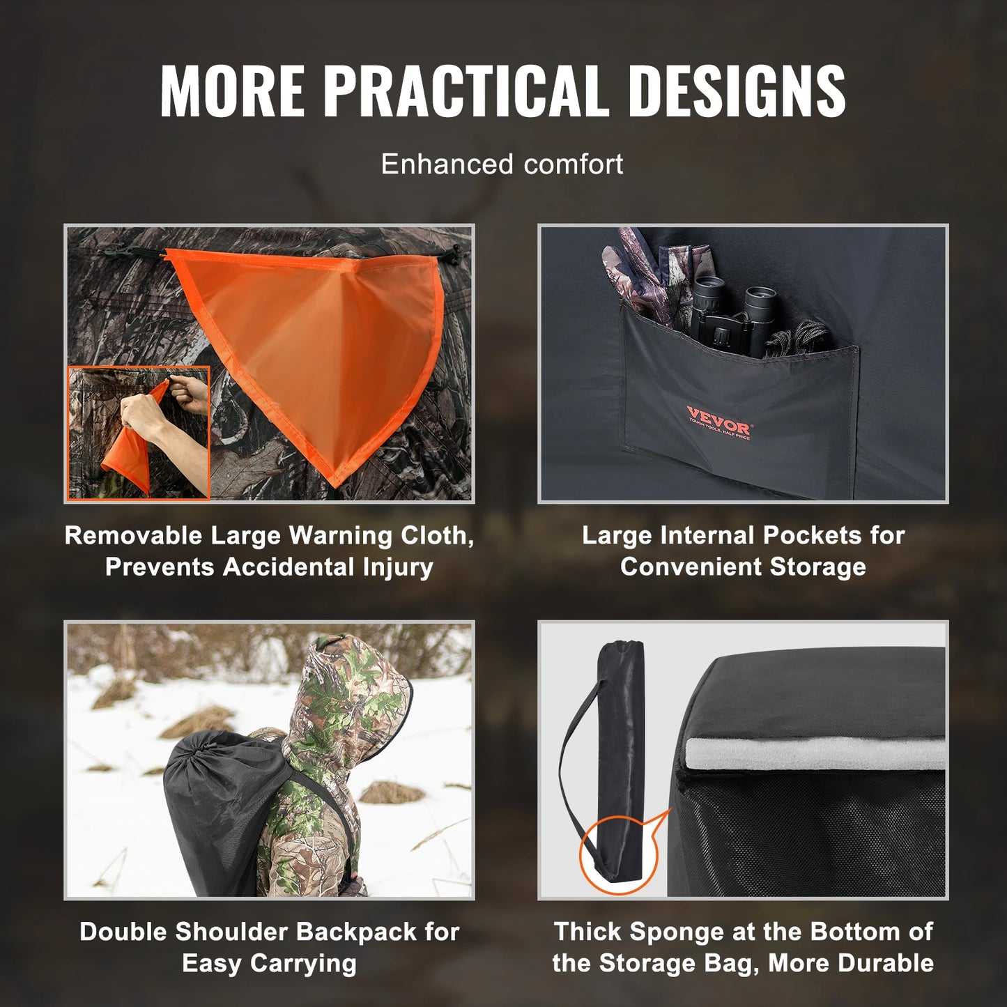 VEVOR Hunting Blind See Through Ground Blind 2 3 Person