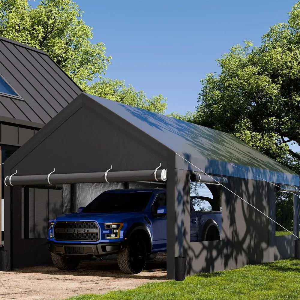 12x20 Heavy Duty Carport Portable Garage Roll Up Windows