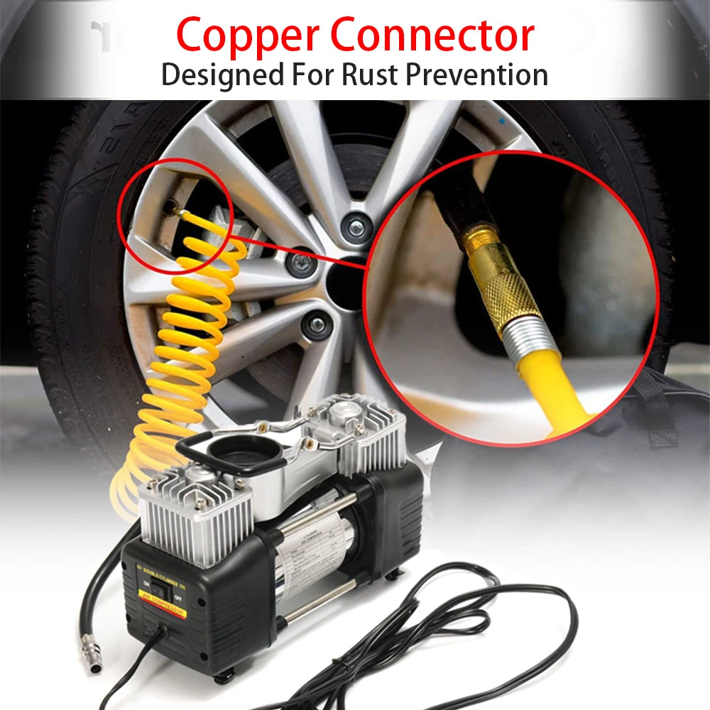 12V Air Compressor Portable Pressure Pump Set Car Mounted Electric Air Pump With Pressure Gauge And Automatic Inflation Pump