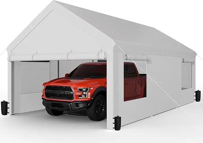 12x20 Heavy Duty Carport Portable Garage Roll Up Windows