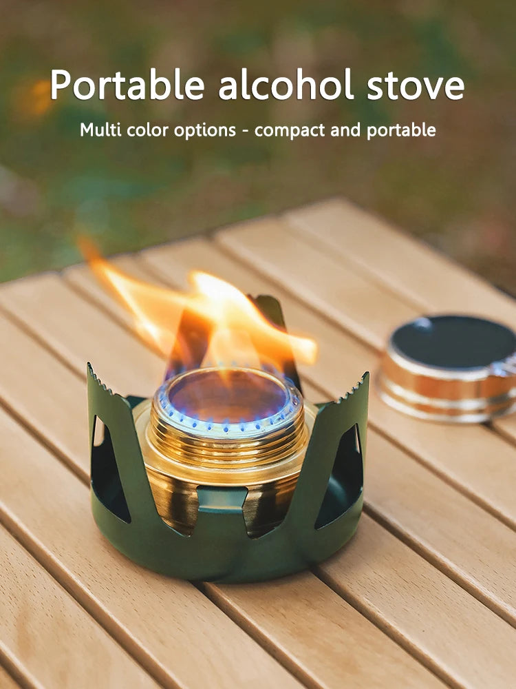 Alcohol Stove Adjustable Firepower Portable Mini Alcohol Stove Aluminum Alloy Bracket 360 Degree Combustion for Outdoor Picnic