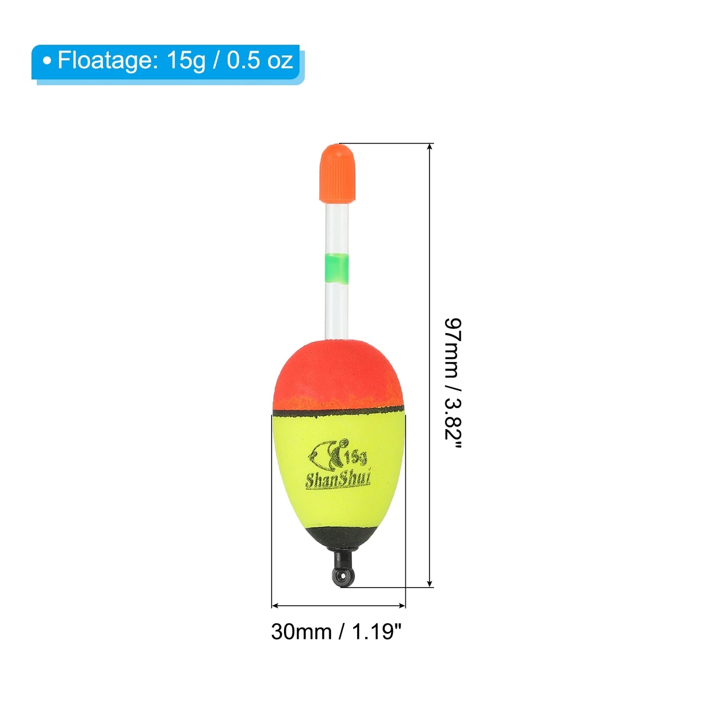 Fishing Bobbers, 10 Pack EVA Fishing Float for Saltwater Freshwater Fishing, Yellow