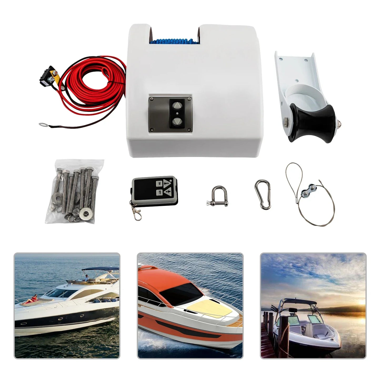 12V 45Lbs Boat Electric Anchor Winch With Remote Controller