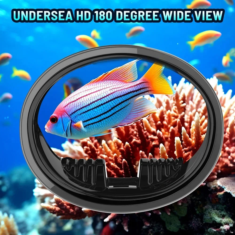 Oval Spearfishing Mask Classic Retro Panoramic View Goggles