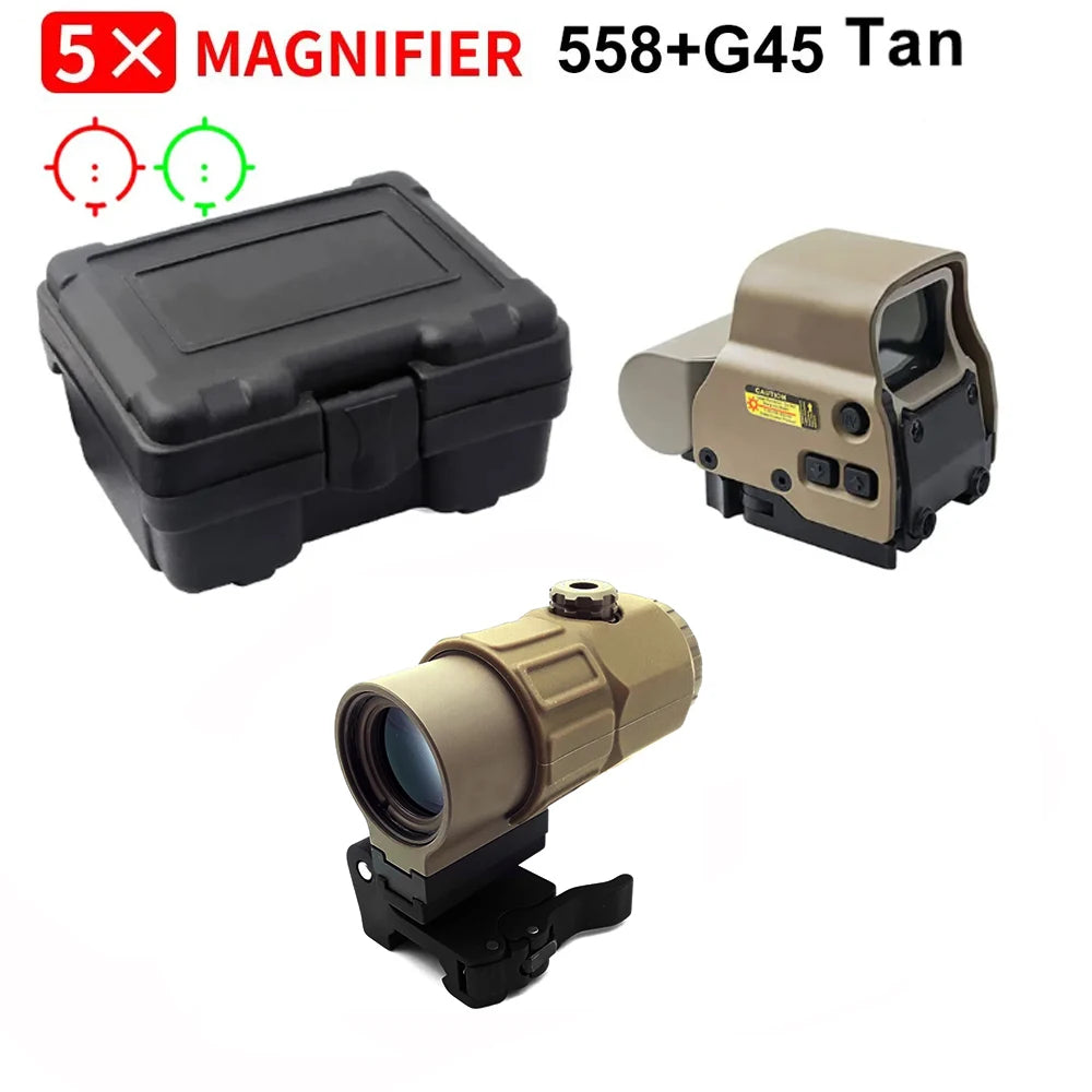 558 Holographic Collimator Sight Red Dot Optic With Rail