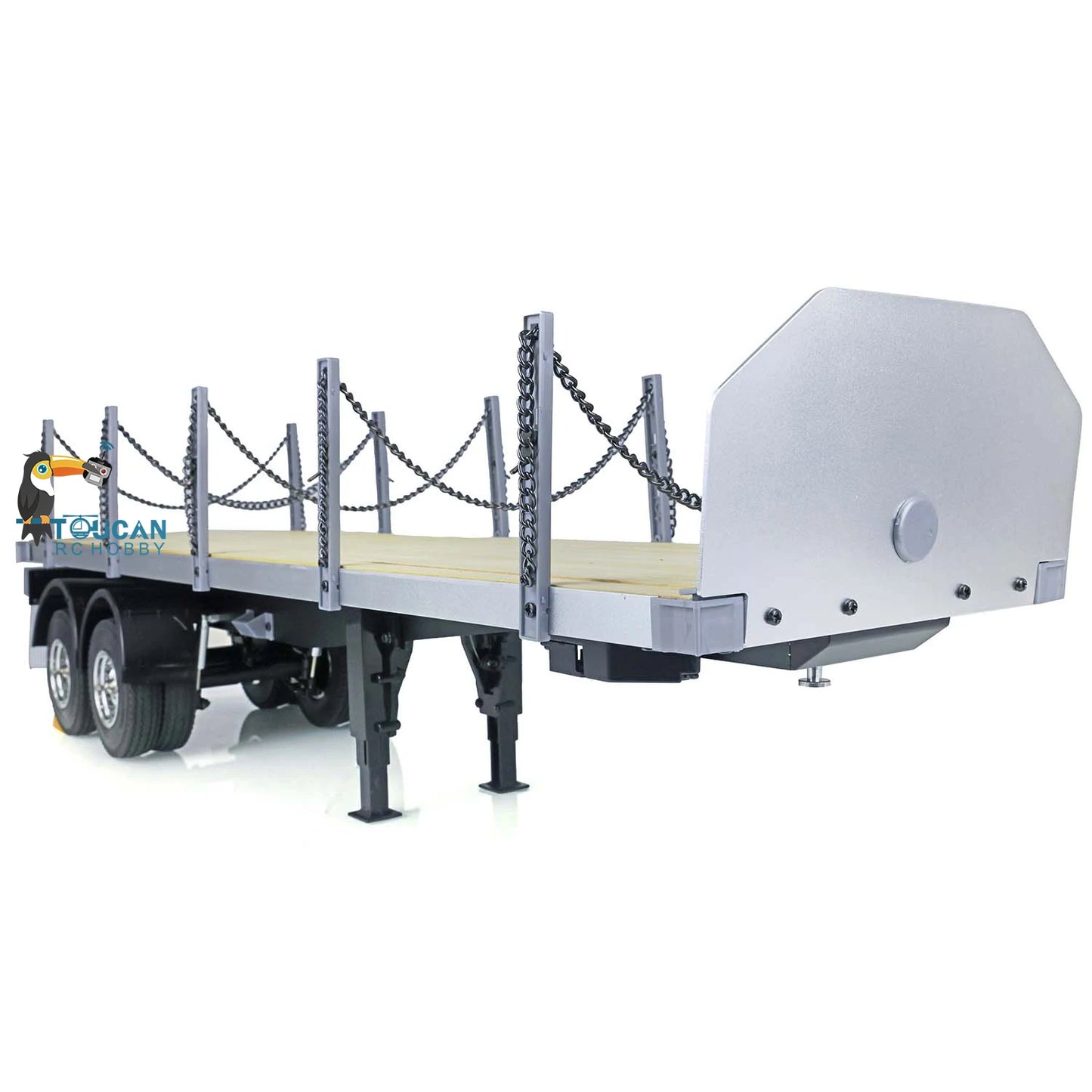 1/14 2Axle Flatbed Semi Trailer for LESU RC Tractor Truck DIY TAMIYA Remote Control Cars Model TH01024-SMT7