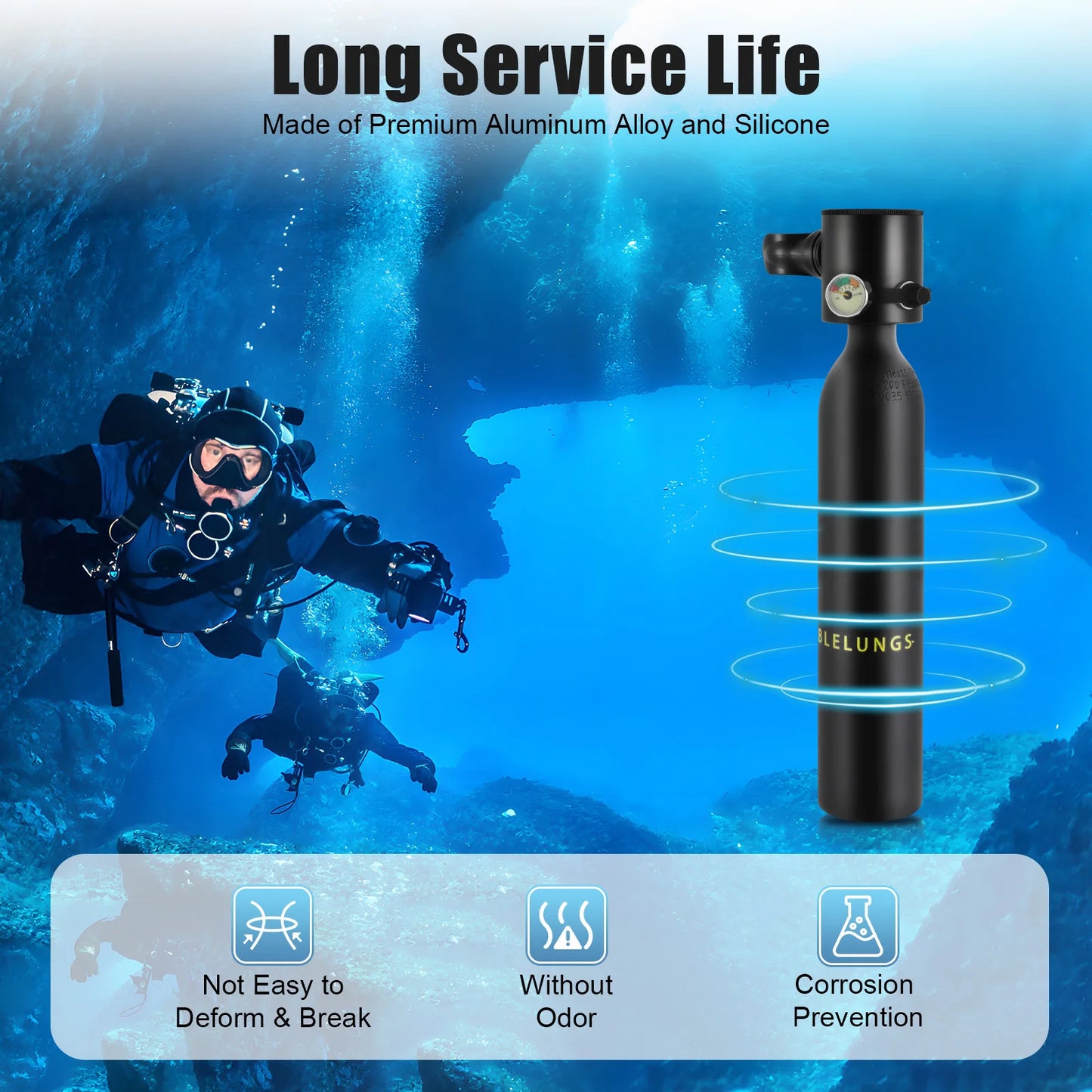 0.5L Mini Scuba Tank Diver Underwater 5 To 10 Minutes