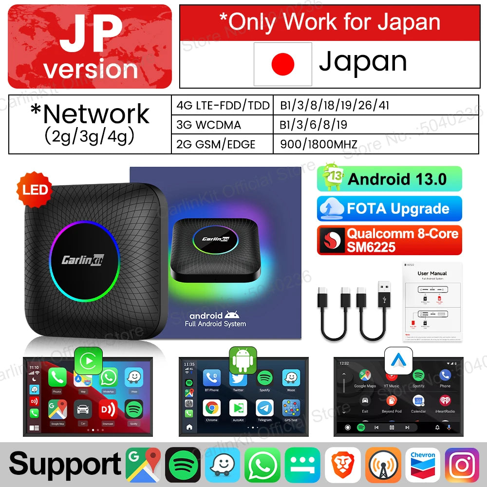 CarlinKit Car Intelligent Systems Wireless Android Auto Wireless CarPlay Smart TV Box For Netflix IPTV Android 13 CarPlay Ai Box