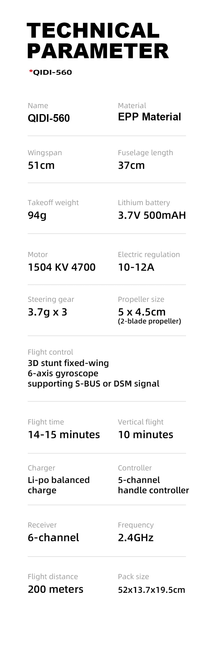 Qidi560 RC Plane M7 Off Road 4CH Remote Control Airplane