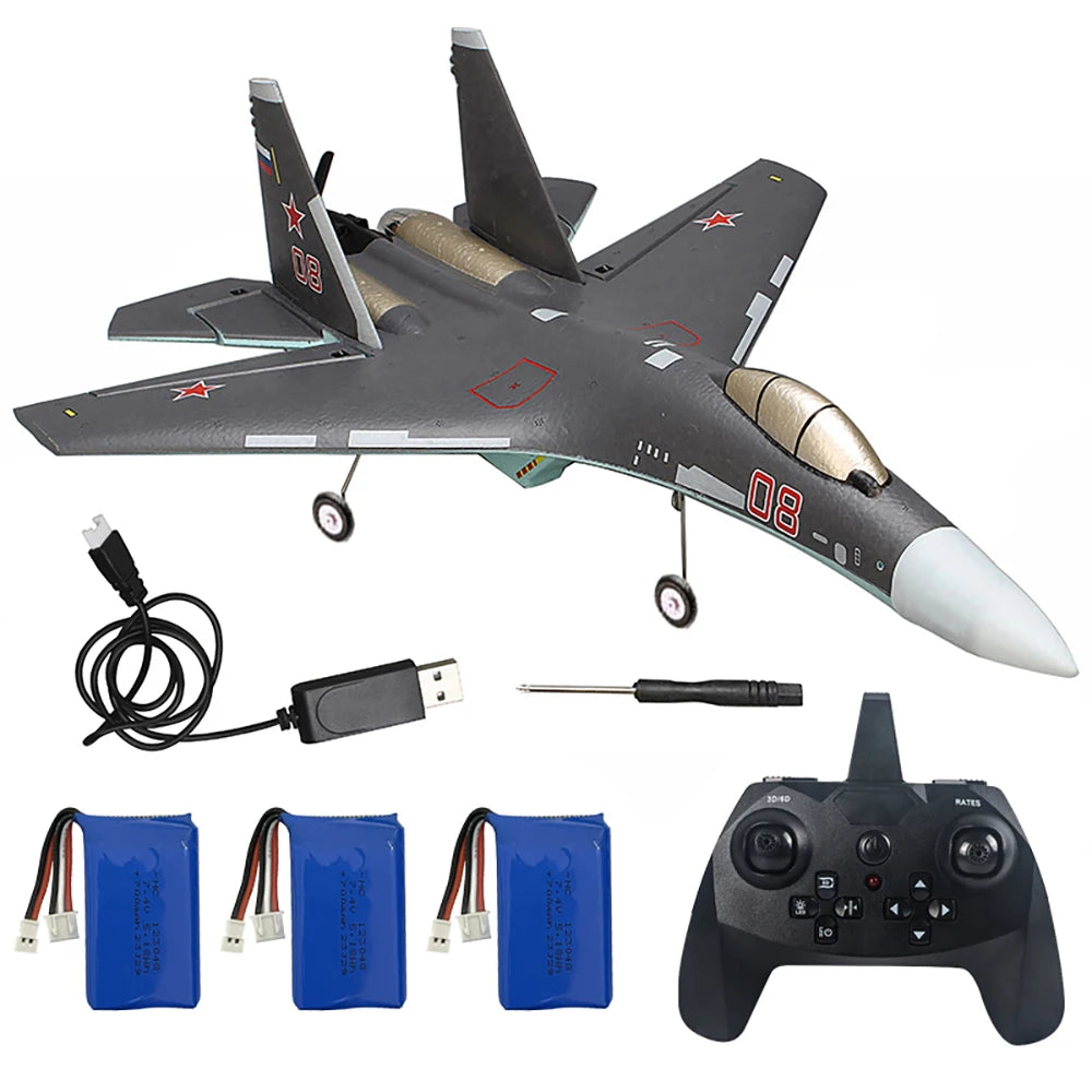 Upgraded QF009 SU35 RC Airplane 375mm Wingspan 2 4GHz 4CH3D