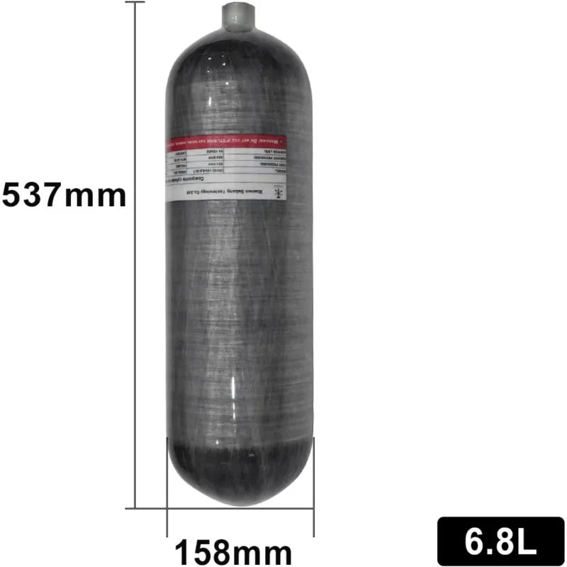 Carbon Fiber Scuba Tank 4500 PSI 6.8L High Pressure Cylinder