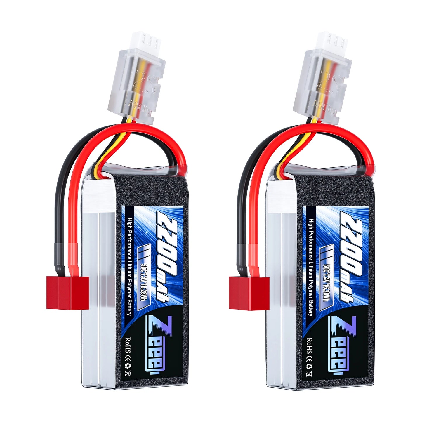 Zeee 2S 2200mAh RC LiPo Battery 7.4V 50C XT60 Plug Softcase