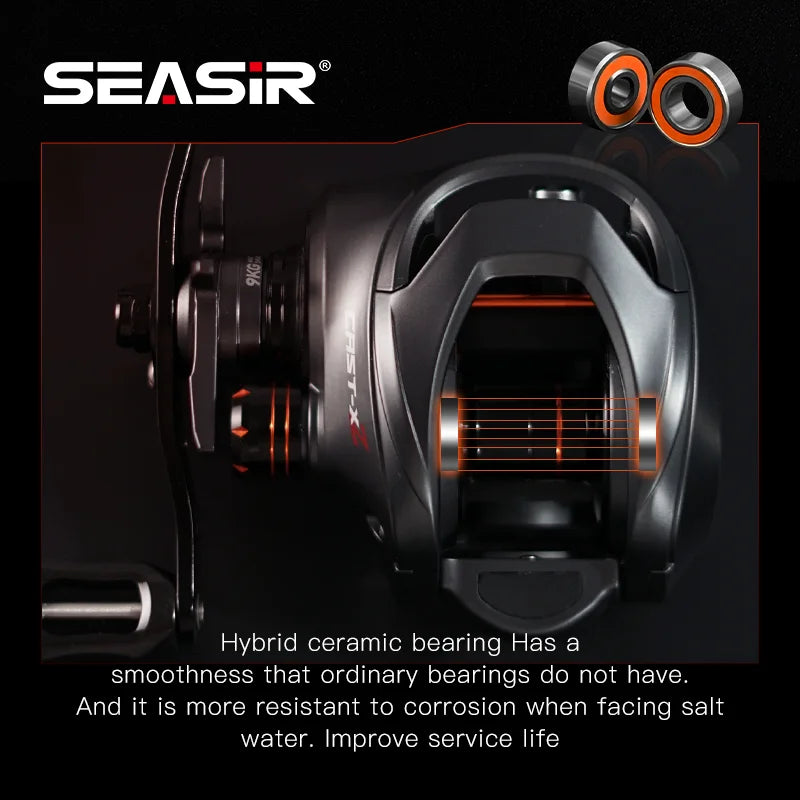 SeaSir Cast X2 Baitcasting Reel 7 to 1 Ceramic Bearings