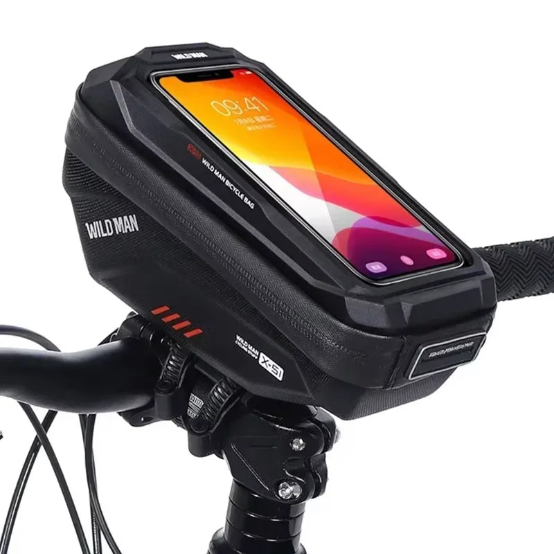 WILD MAN Rainproof Bicycle Handlebar Bag Touch Screen Cycling Phone Bag Bike Bag 7.0" Phone Case Bag Bicycle Accessories