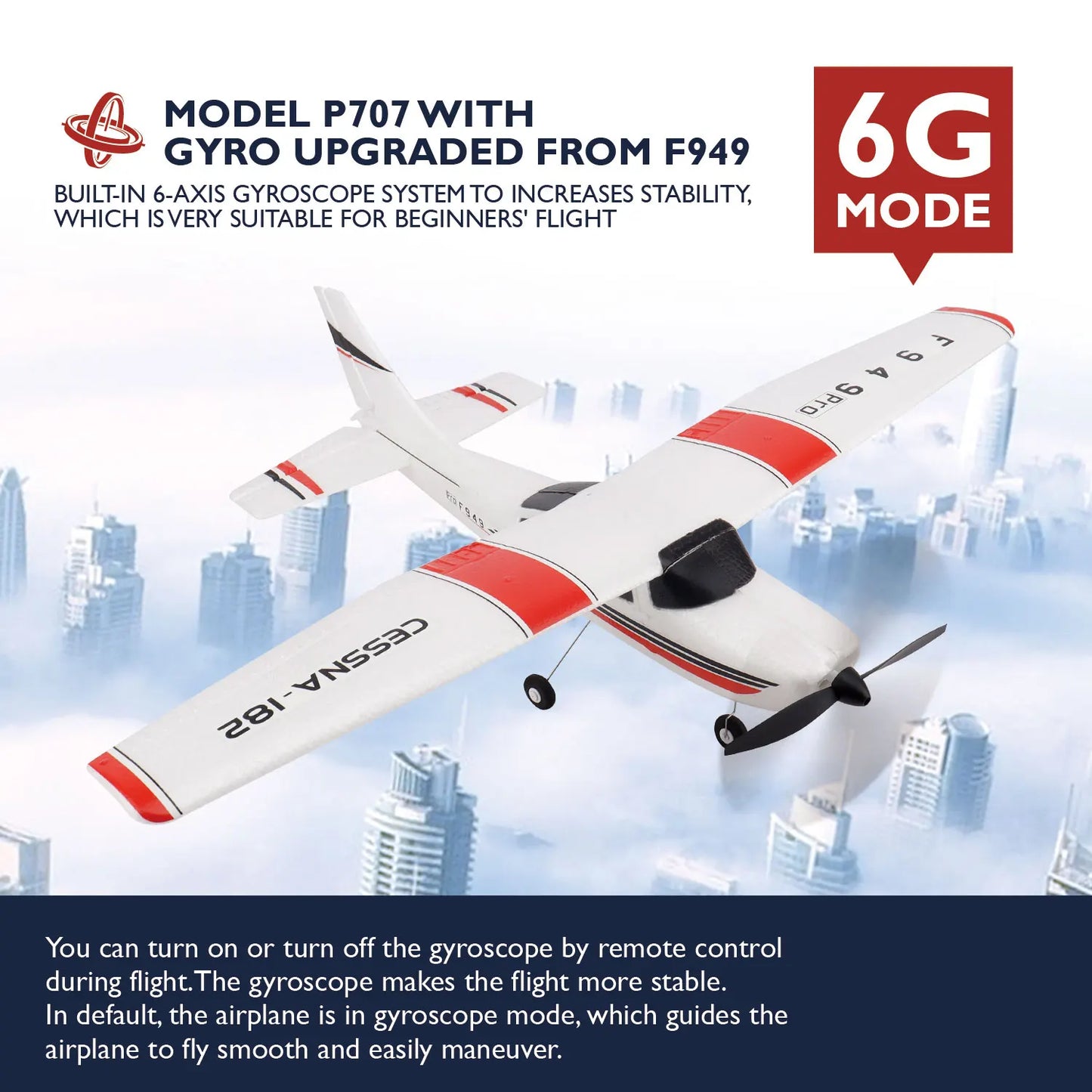 WLtoys F949 RC Airplane Fixed Wing Gyroscope RTF 24G