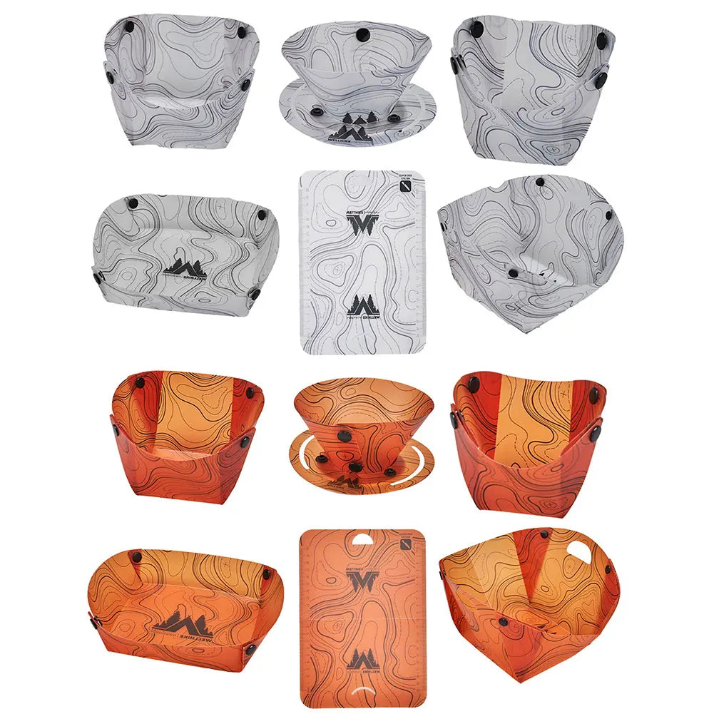 Lightweight Folding Tableware Space Saving Ultra Light Tableware Set Foldable Dinnerware Set for Camping Hiking