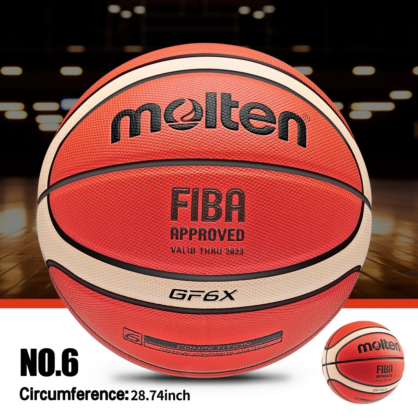 Original Molten GF6X GF7X Basketball Official Certification Competition Basketball Standard Ball Men's and Women's Training Ball
