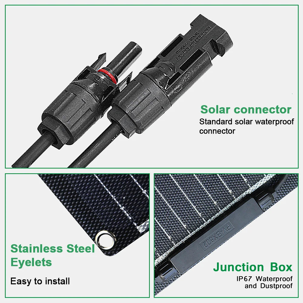 Solar Panel Kit With Flexible 100W 24V Battery Charger