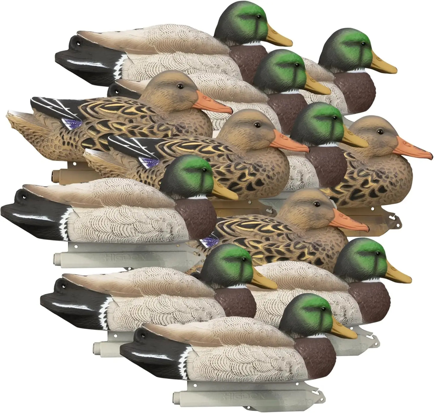 Standard Mallard Filler Pack Duck Decoys | Ultra Realistic Drake & Hen Decoys for Waterfowl Hunting | Foam-Filled