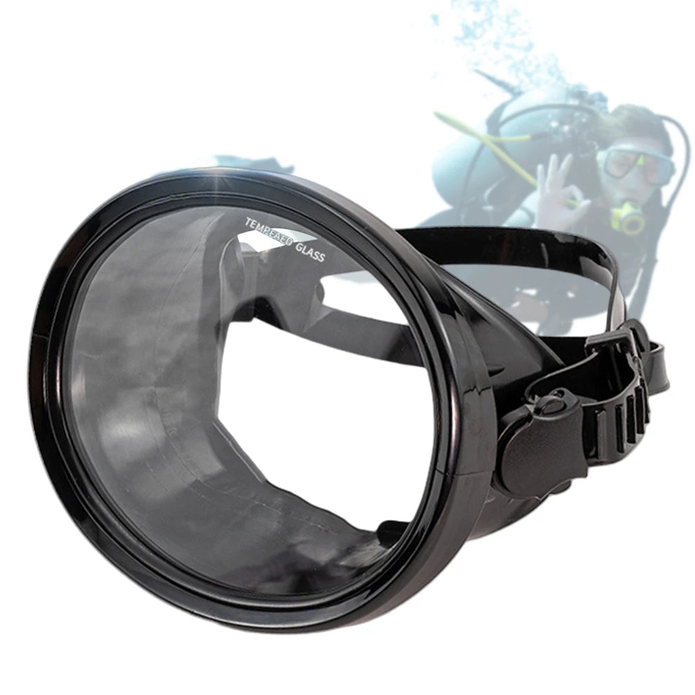 Oval Diving Mask Tempered Glass Anti Fog Freediving