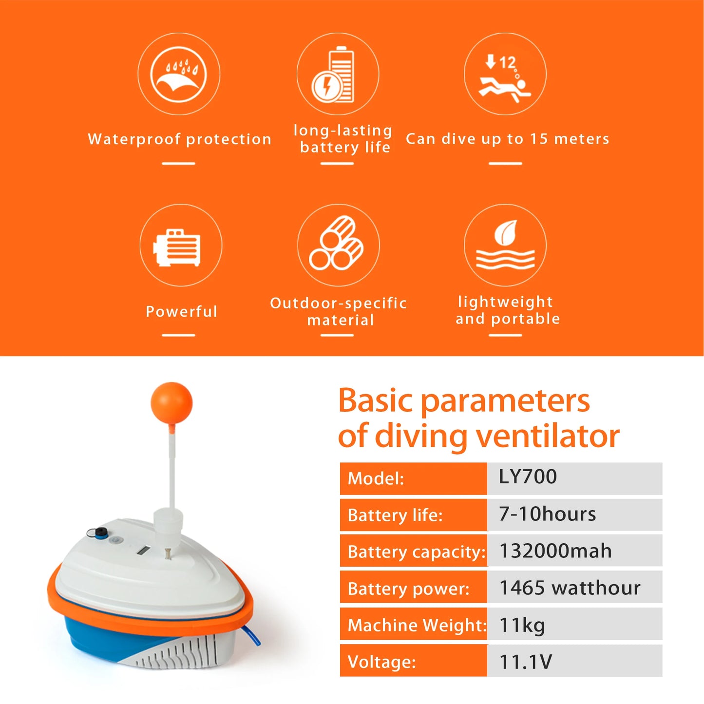 New Upgraded Scuba Diving Ventilator Portable Regulator 15m