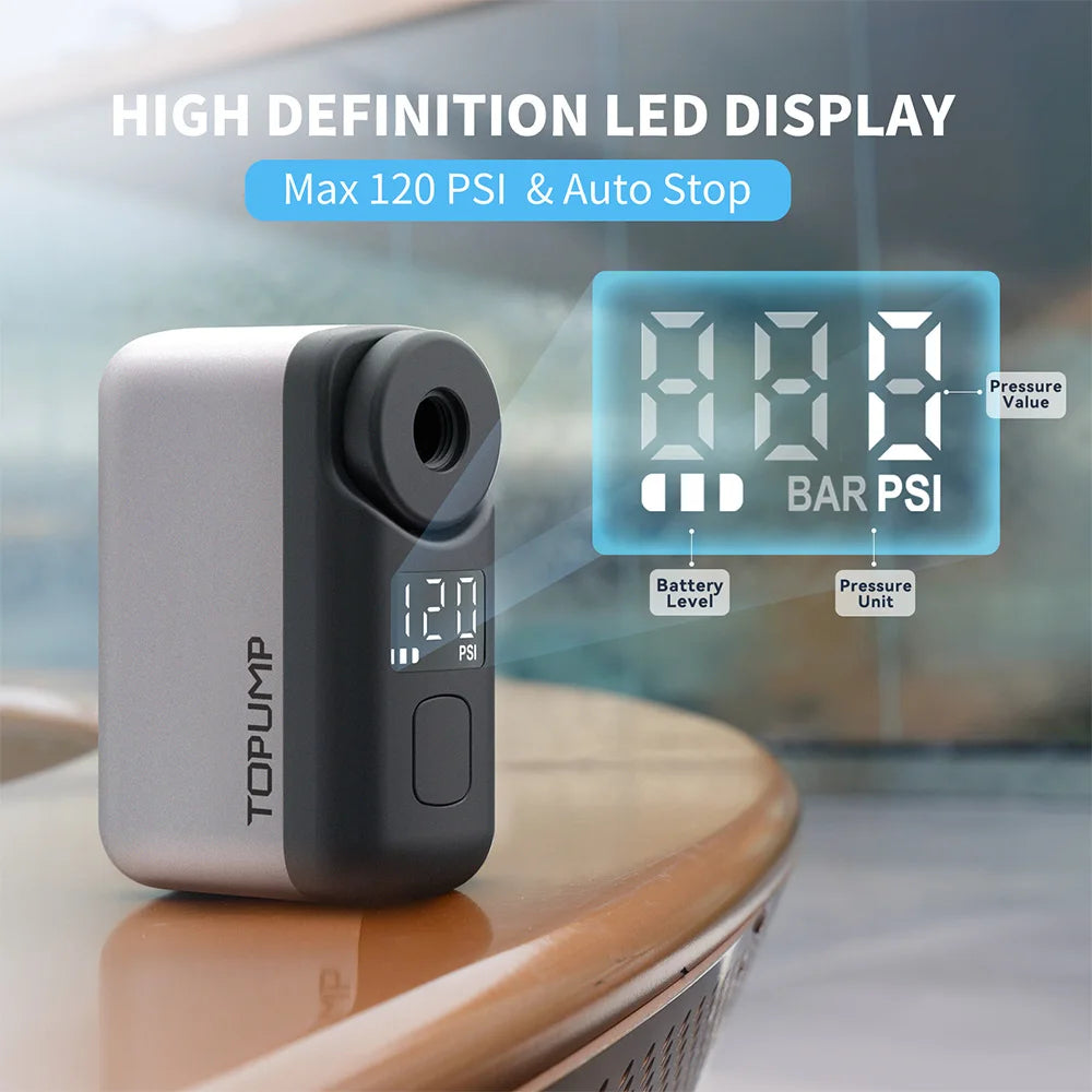 Topump TB2 Pro Electric Mini Pump Tire Inflator 120 PSI
