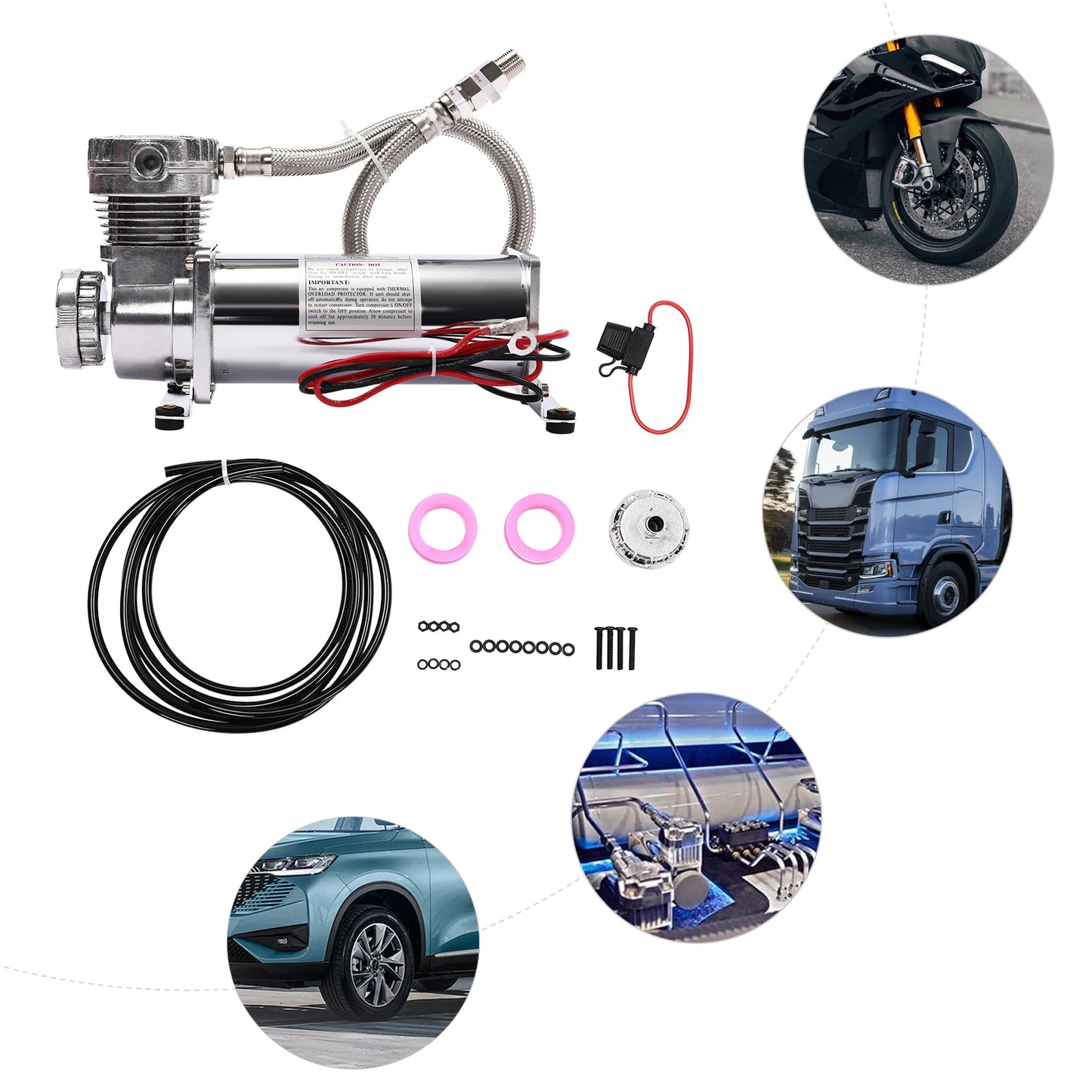 Air Compressor Kit Air Ride Suspension Compressor Heavy Duty Air Compressor