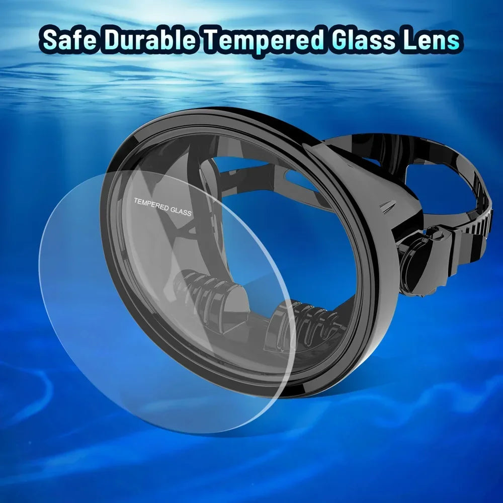 Oval Spearfishing Mask Classic Retro Panoramic View Goggles