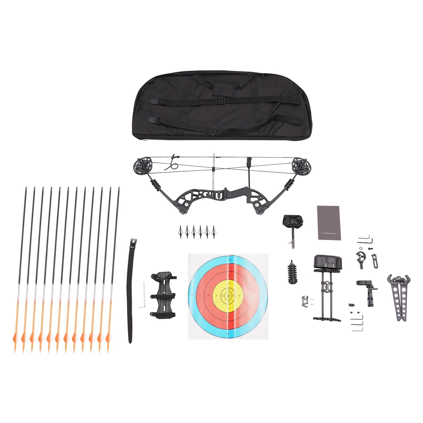 Compound Bow Kit 30 To 60 Lbs Archery Set With 12 Arrows