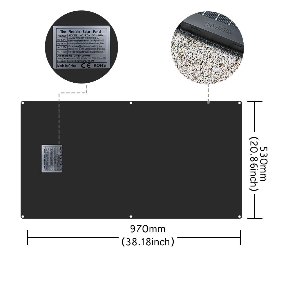 Solar Panel Kit With Flexible 100W 24V Battery Charger