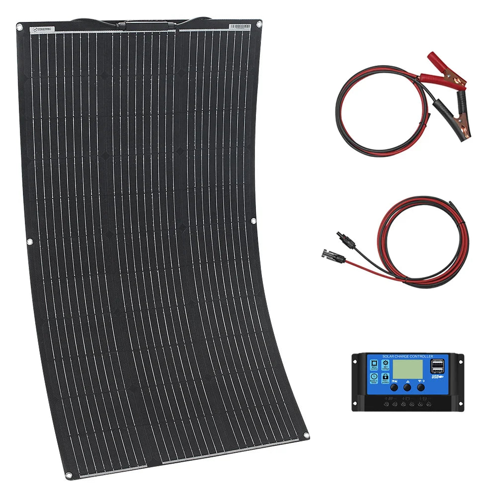 Solar Panel Kit With Flexible 100W 24V Battery Charger