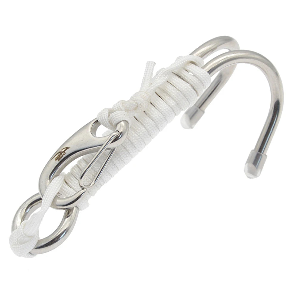 Double Head Diving Drift Reef Hook Stainless Steel Lanyard