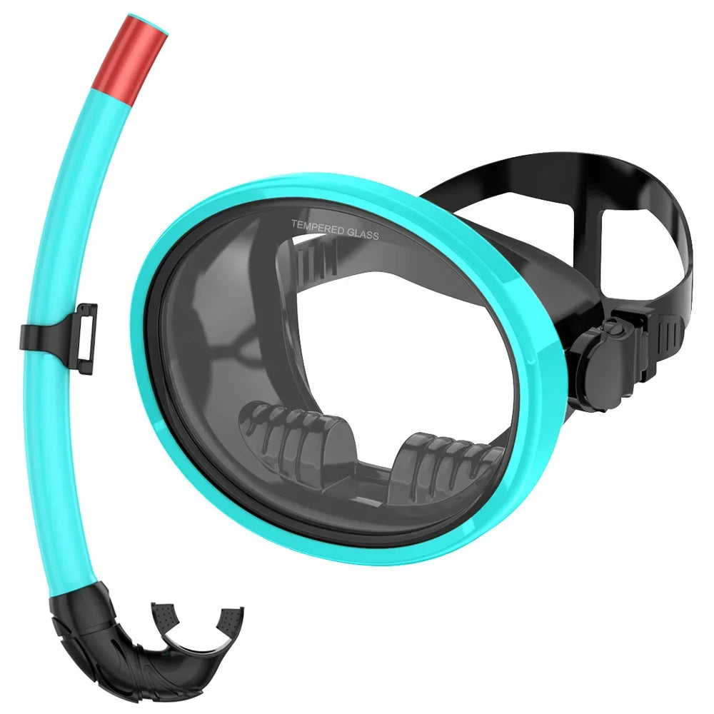 Oval Spearfishing Mask Classic Retro Panoramic View Goggles
