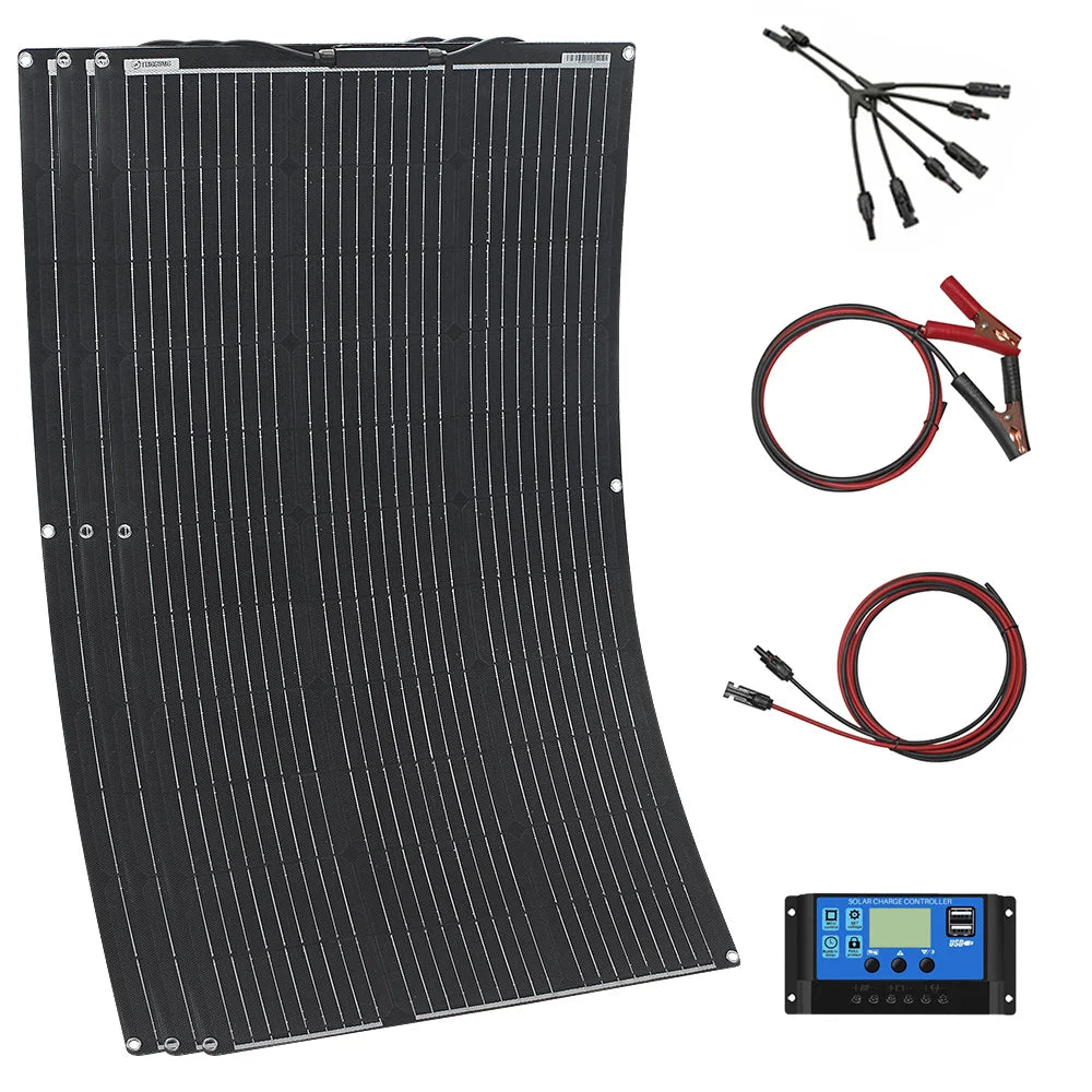 Solar Panel Kit With Flexible 100W 24V Battery Charger