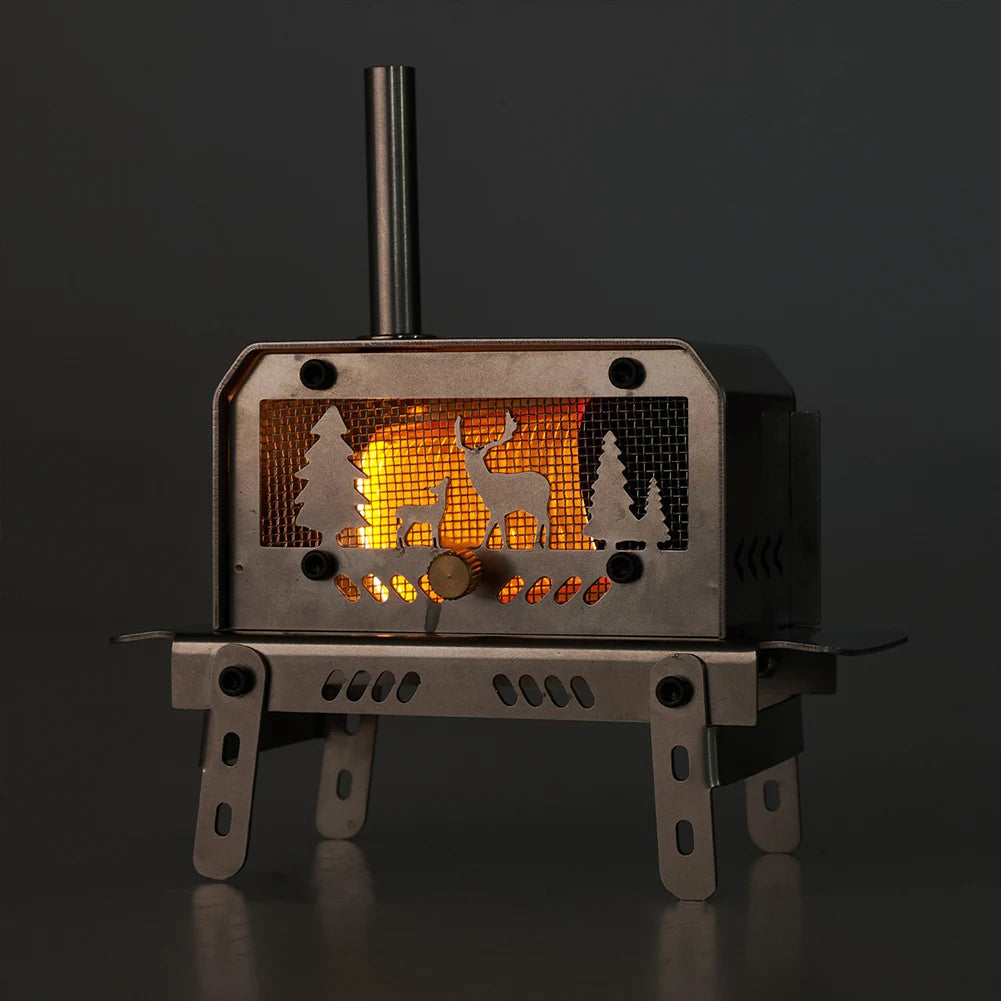 Mini Charcoal Stove Stainless Steel Camping Firewood Stove Rack Desktop Bonfire Stove Incense Burner for Picnic Home Outdoor