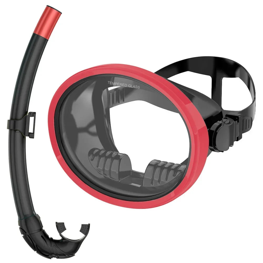 Oval Spearfishing Mask Classic Retro Panoramic View Goggles