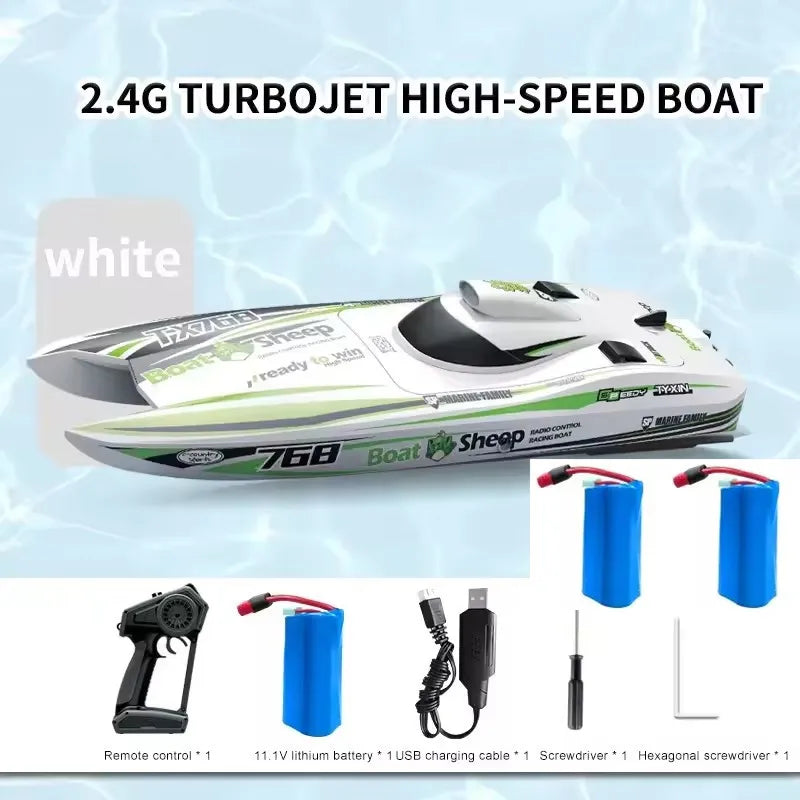 2.4G Brushless RC Speedboat 40CM Large Remote Control Turbojet Speedboat Ship 30km/h High Speed Watercraft Toys for Children Toy