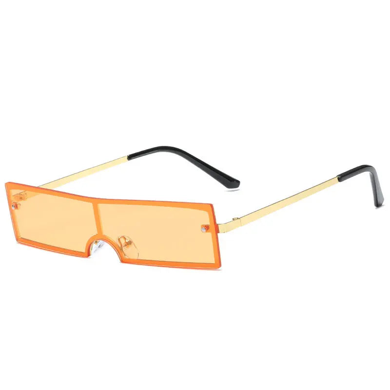 Rectangular Sunglasses Narrow Metal Frame UV400 Unisex