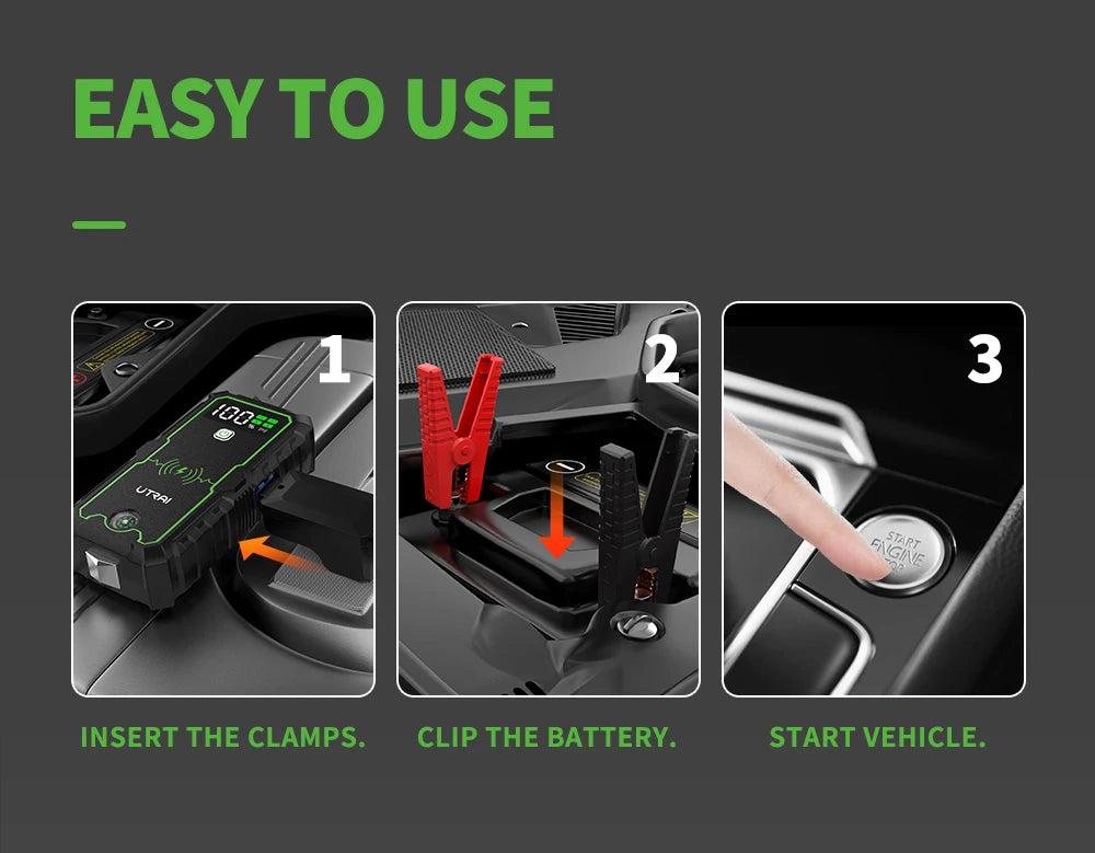 UTRAI Power Bank 4000A Jump Starter Portable Charger Car Booster 12V Auto Starting Device Emergency Car Battery Starter