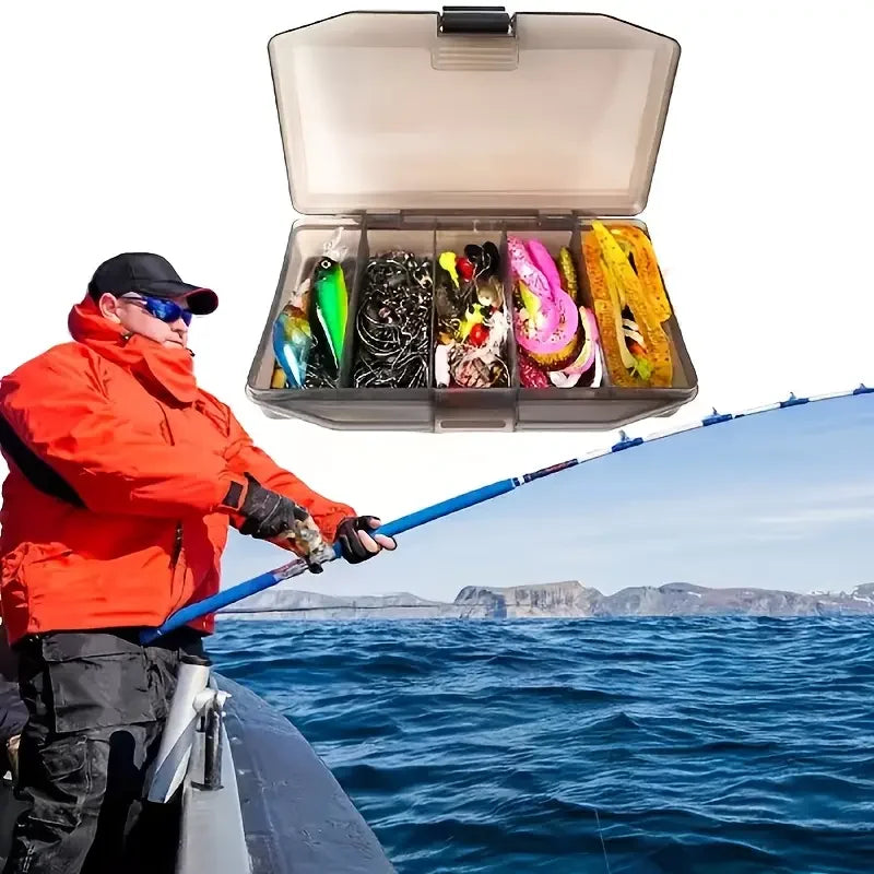 125pcs Complete Bionic Fishing Kit | Lifelike Hard/Soft Lures (4g-8g) + Adjustable Sinkers & Safe-Lock Hooks | All-in-One Tackle
