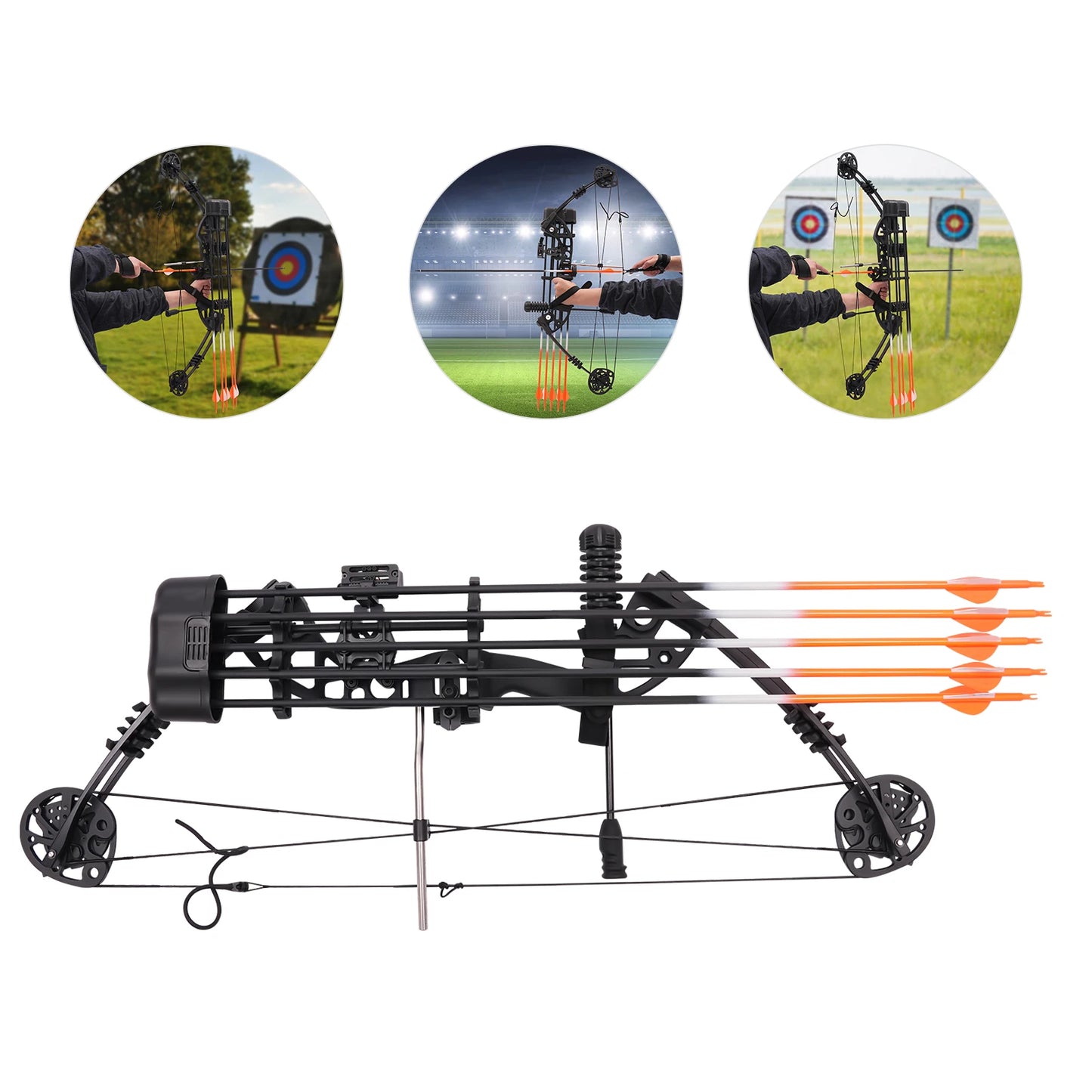 Compound Bow Archery Kit For Beginner 19 30in Draw 30 60Lbs