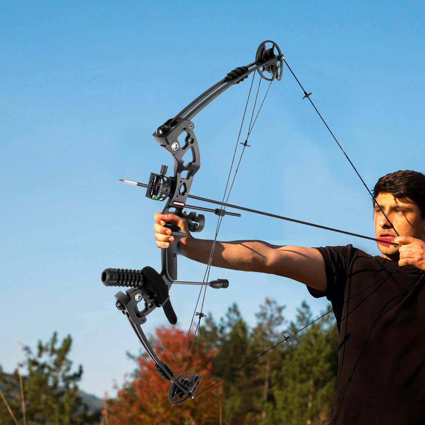 Compound Bow Recurve Bow w/ 12x Arrows Set Right Hand archery tool for Adult Hunting Training, outdoor competition
