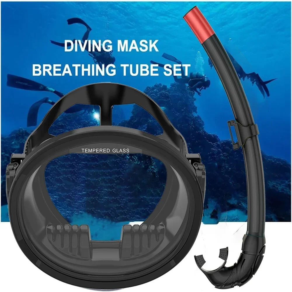 Oval Spearfishing Mask Classic Retro Panoramic View Goggles